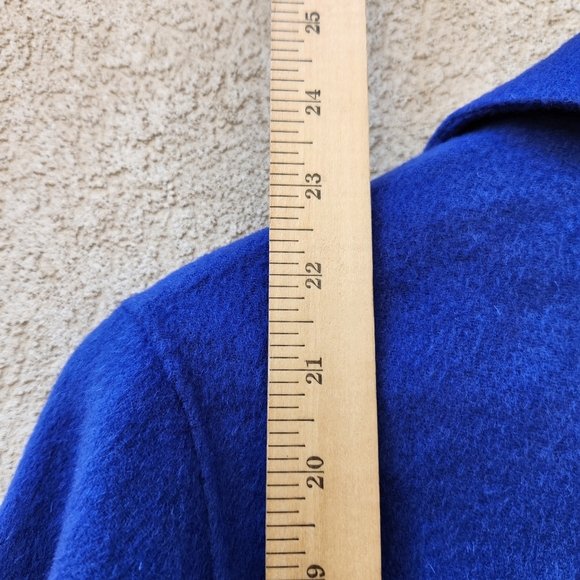 PENDLETON Women's Coat Medium Blue Merino Wool Classic Minimalist Luxury Jacket - Picture 10 of 14